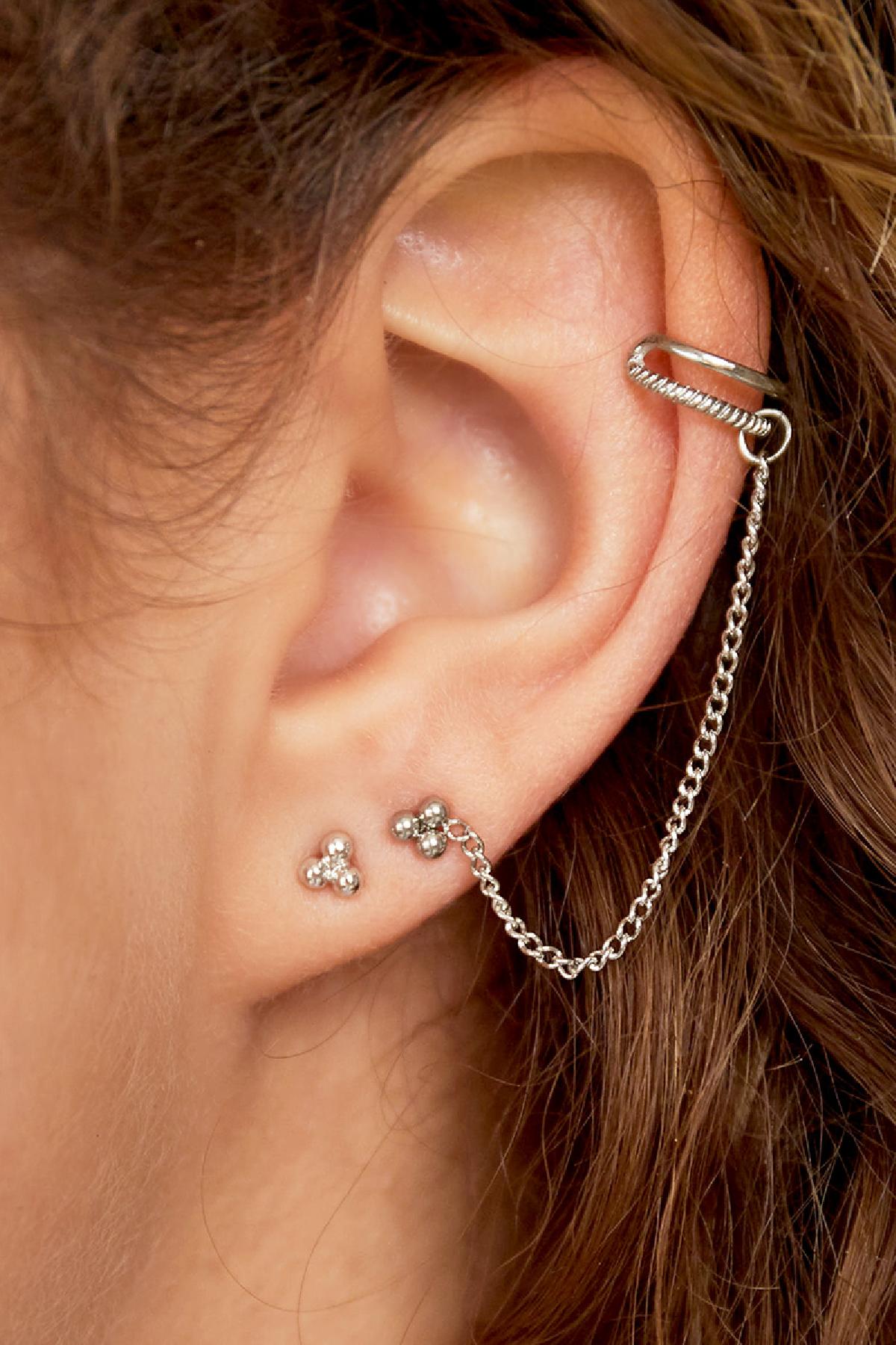 Edelstahl Ohrschelle mit Kette